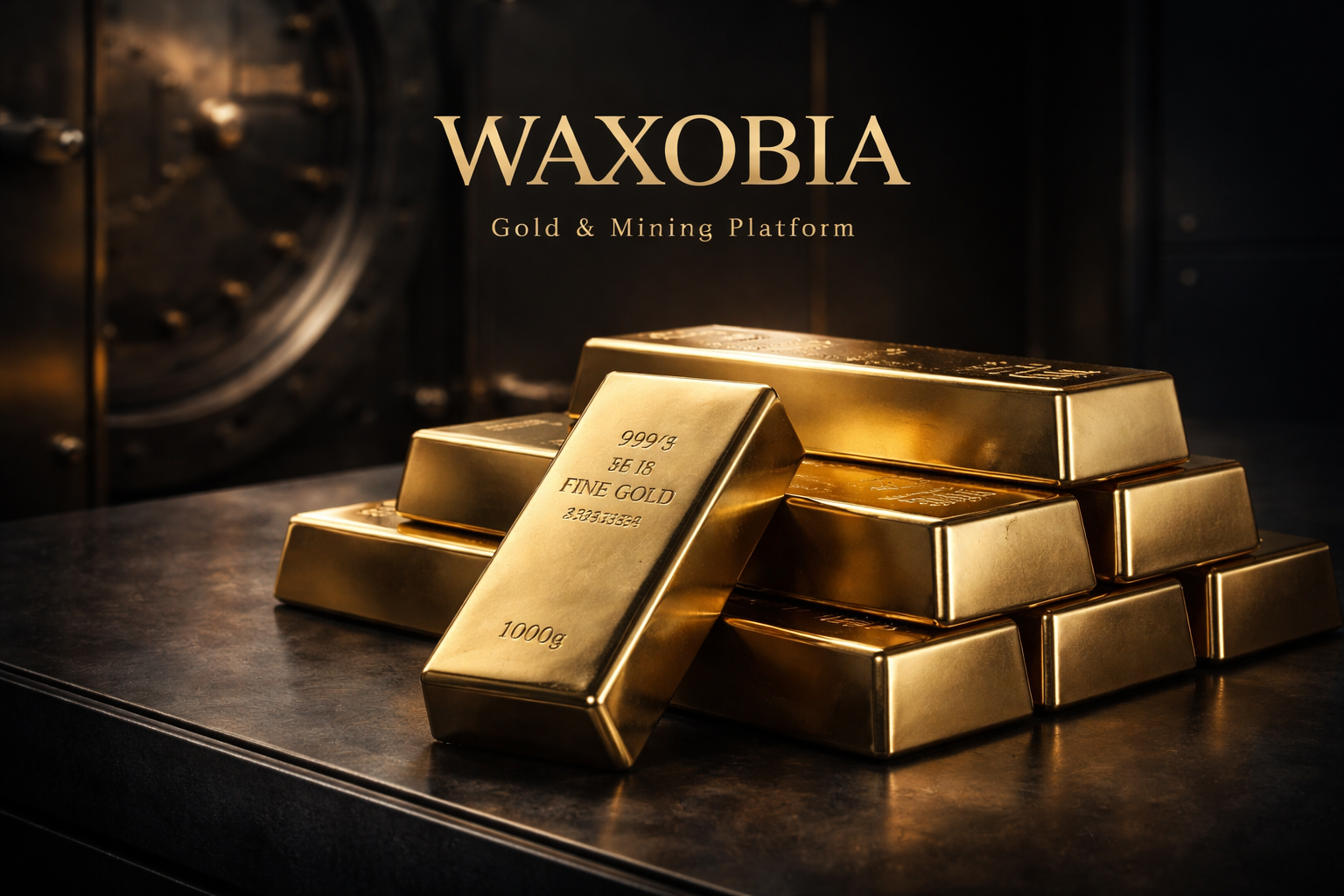 Waxobia gold bars visual in a secure premium setting